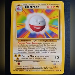 Electrode Pokemon Card - Base Set - 21/102 Rare Non-Holo